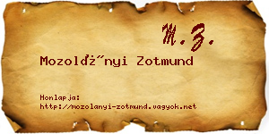 Mozolányi Zotmund névjegykártya